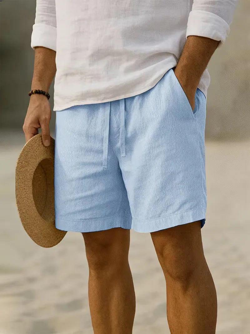 Mens Loose Fit Shorts Elastic Waist Drawstring