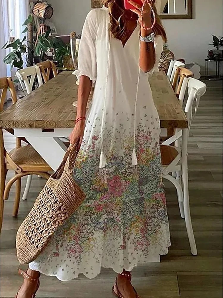 Womens Boho Maxi Dress Floral Print Five Style