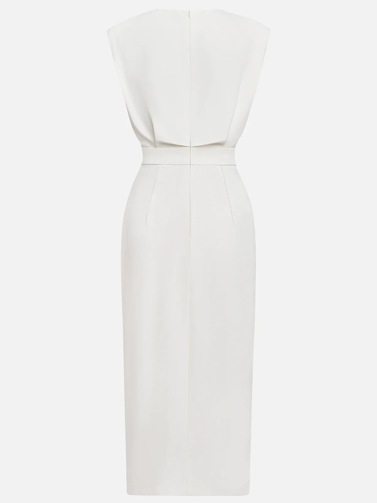 Womens Midi Dress Sleeveless Button Detail Five Color