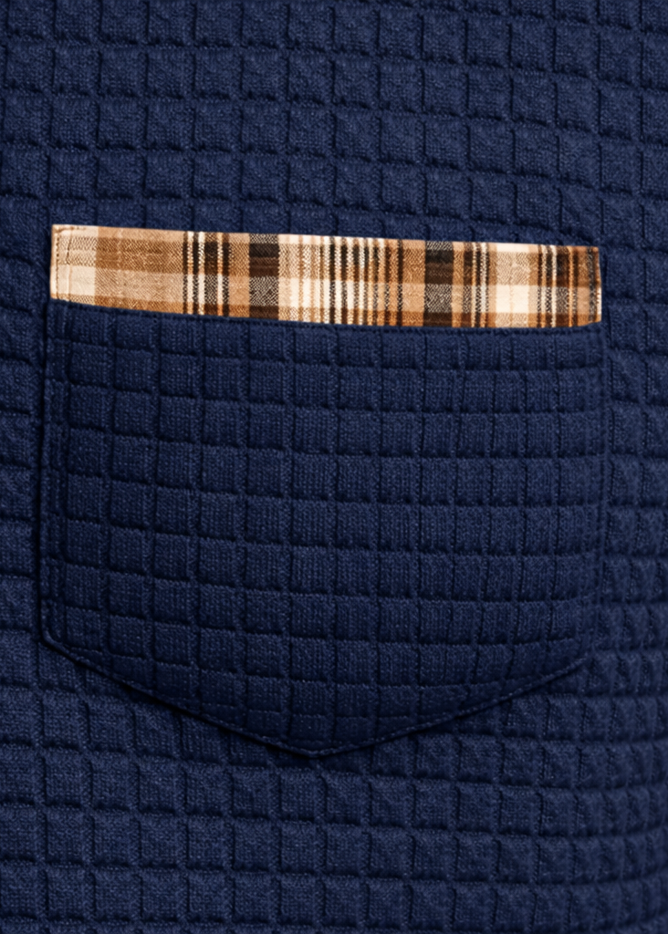 Mens Cotton Polo Long Sleeve Textured Five Color