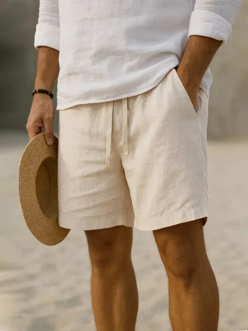 Mens Loose Fit Shorts Elastic Waist Drawstring