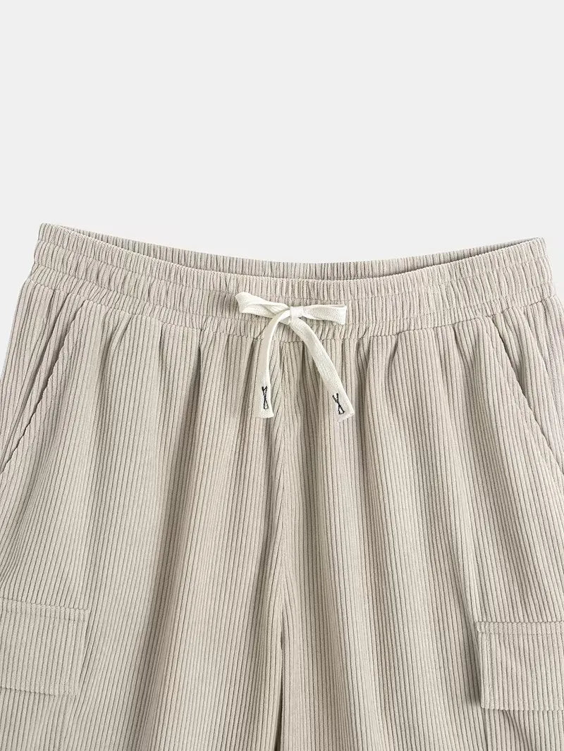 Mens Button-Up Shirt and Cargo Shorts Set