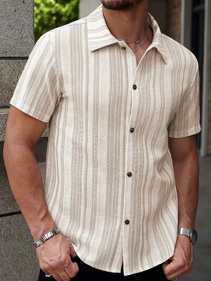 Mens Short Sleeve Striped Shirt