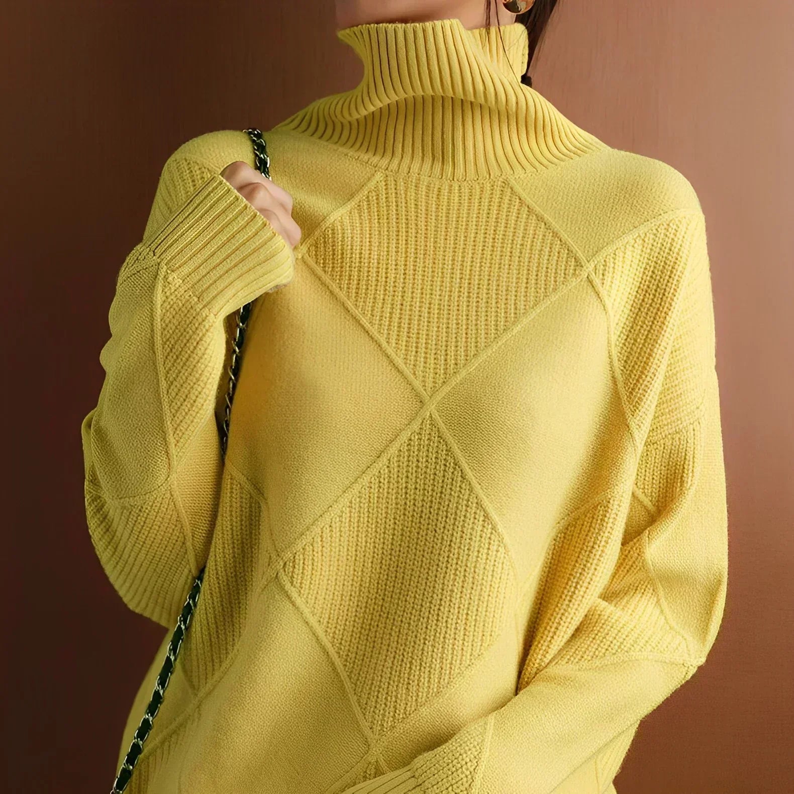 Women's Turtleneck Sweater Warm Knit Cozy Casual Winter