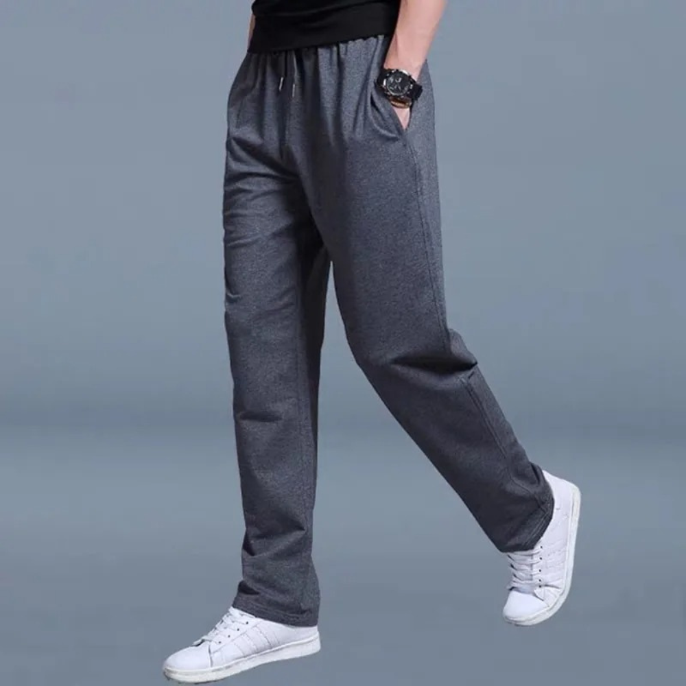 Men's Sweatpants With Elastic Waist And Straight Leg