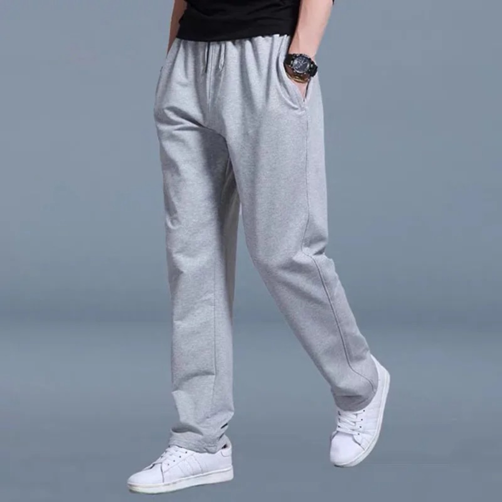 Men's Sweatpants With Elastic Waist And Straight Leg