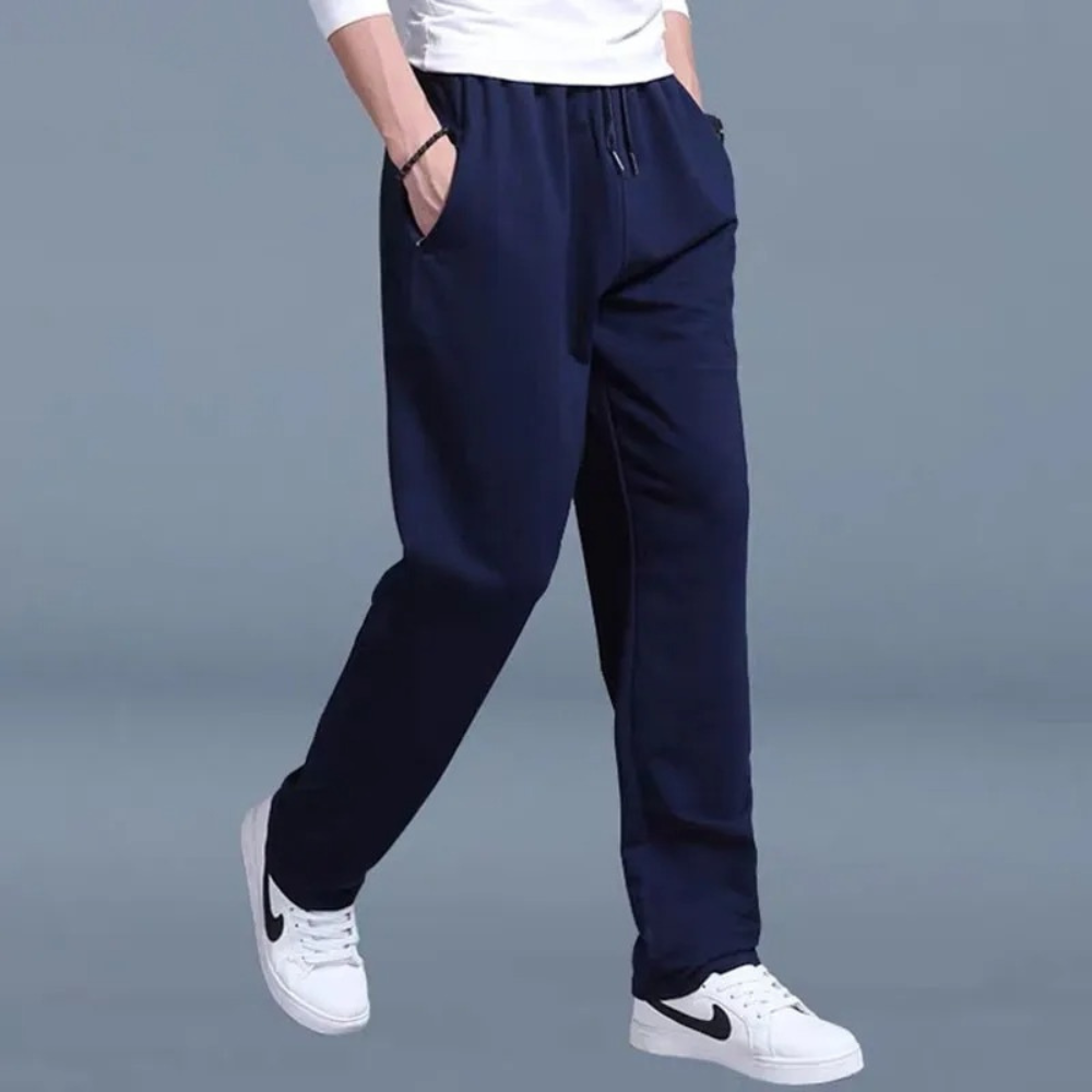Men's Sweatpants With Elastic Waist And Straight Leg