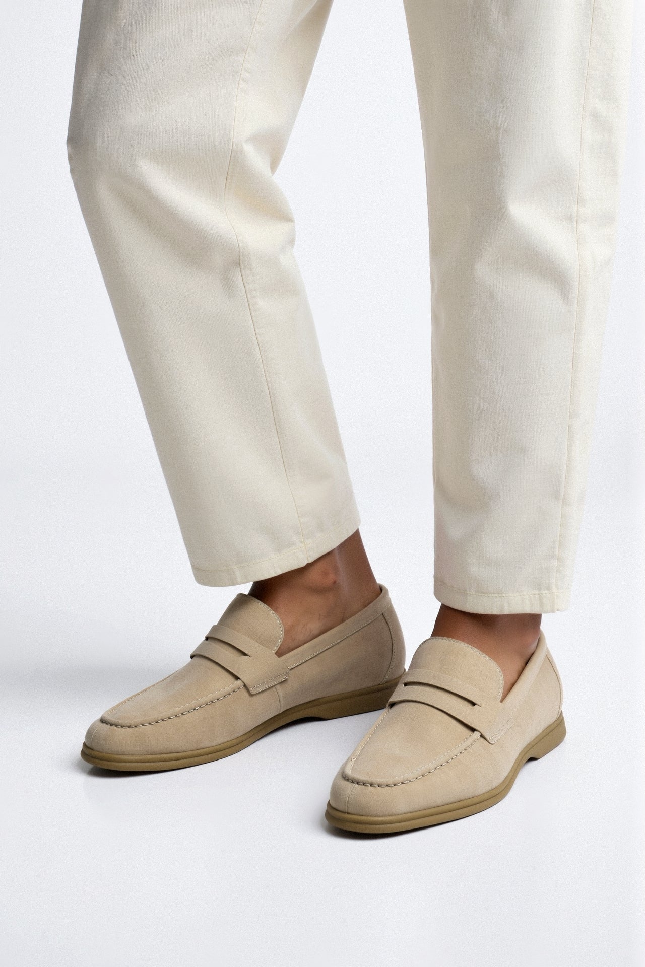 Mens Beige Loafer Slip On Two Color