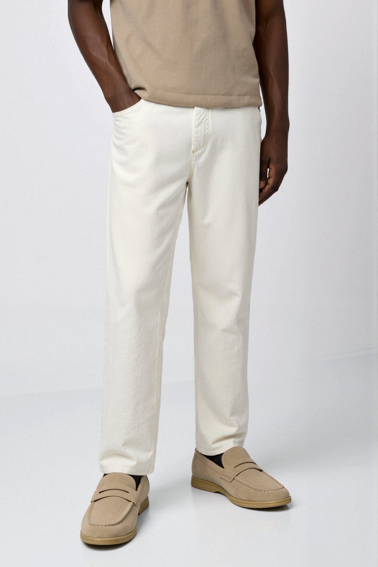 Mens Beige Loafer Slip On Two Color