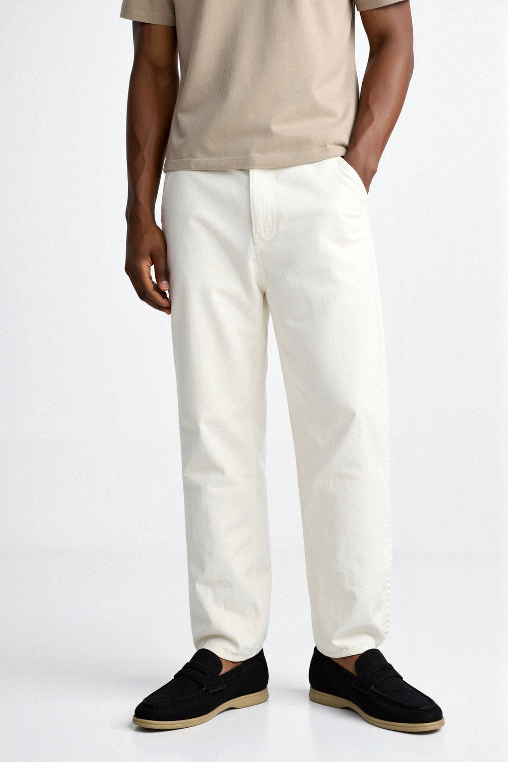 Mens Beige Loafer Slip On Two Color