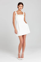 Floral Appliqué Summer Mini Dress