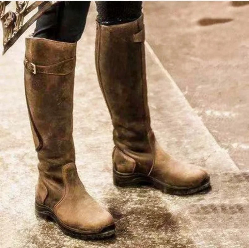 Winter Riding Boots Waterproof Leather Knee High Warm