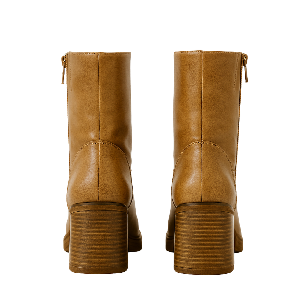 Womens Tan Leather Ankle Boots