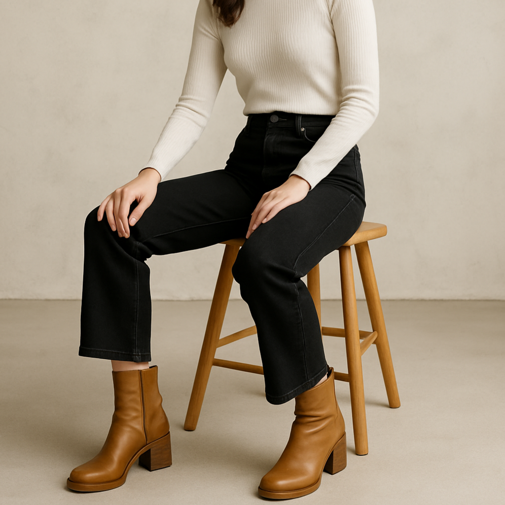Womens Tan Leather Ankle Boots