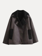 Women's Oversized Jacket Faux Fur Collar Faux Leather Winter