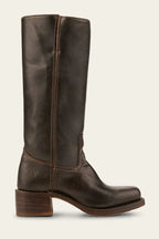 Riding Boots Leather Knee High Block Heel Round Toe Classic