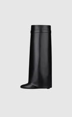 Wedge Boots Ankle Vegan Leather Block Heel Zip Up Fall