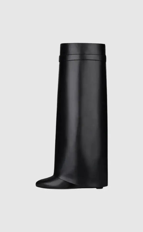 Wedge Boots Ankle Vegan Leather Block Heel Zip Up Fall