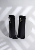 Wedge Boots Ankle Vegan Leather Block Heel Zip Up Fall