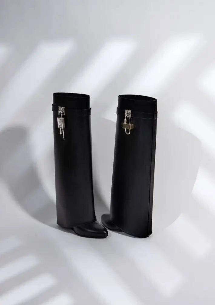 Wedge Boots Ankle Vegan Leather Block Heel Zip Up Fall