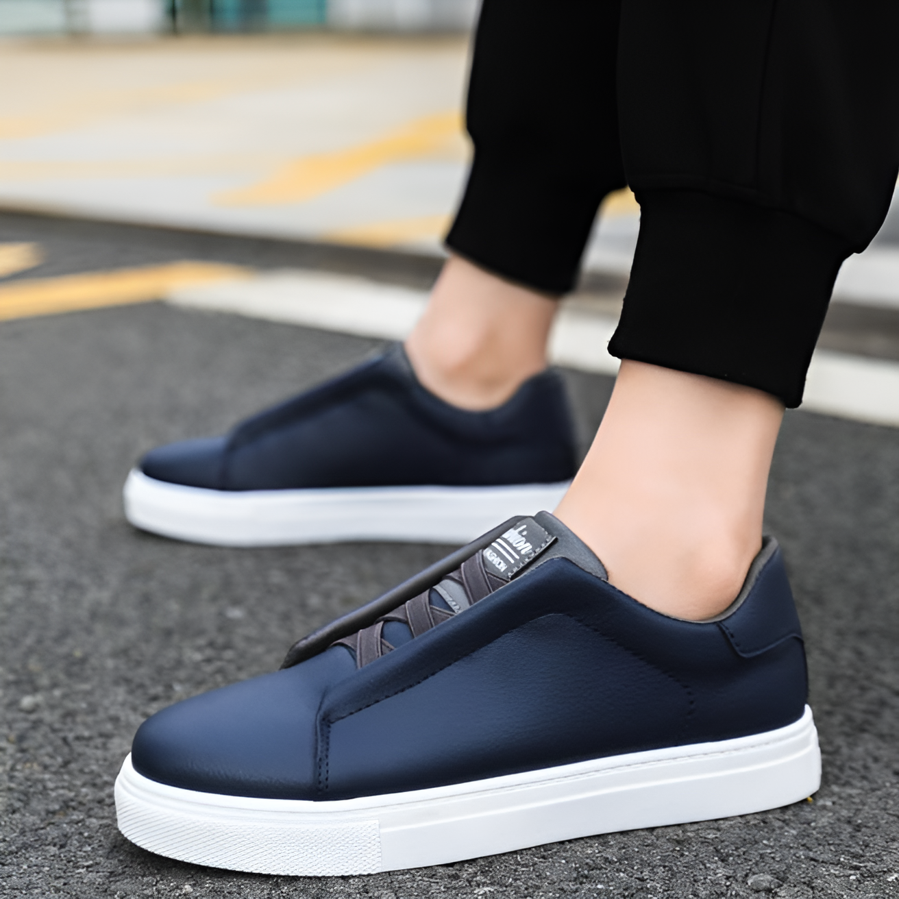 Mens White Leather Sneaker Three Color