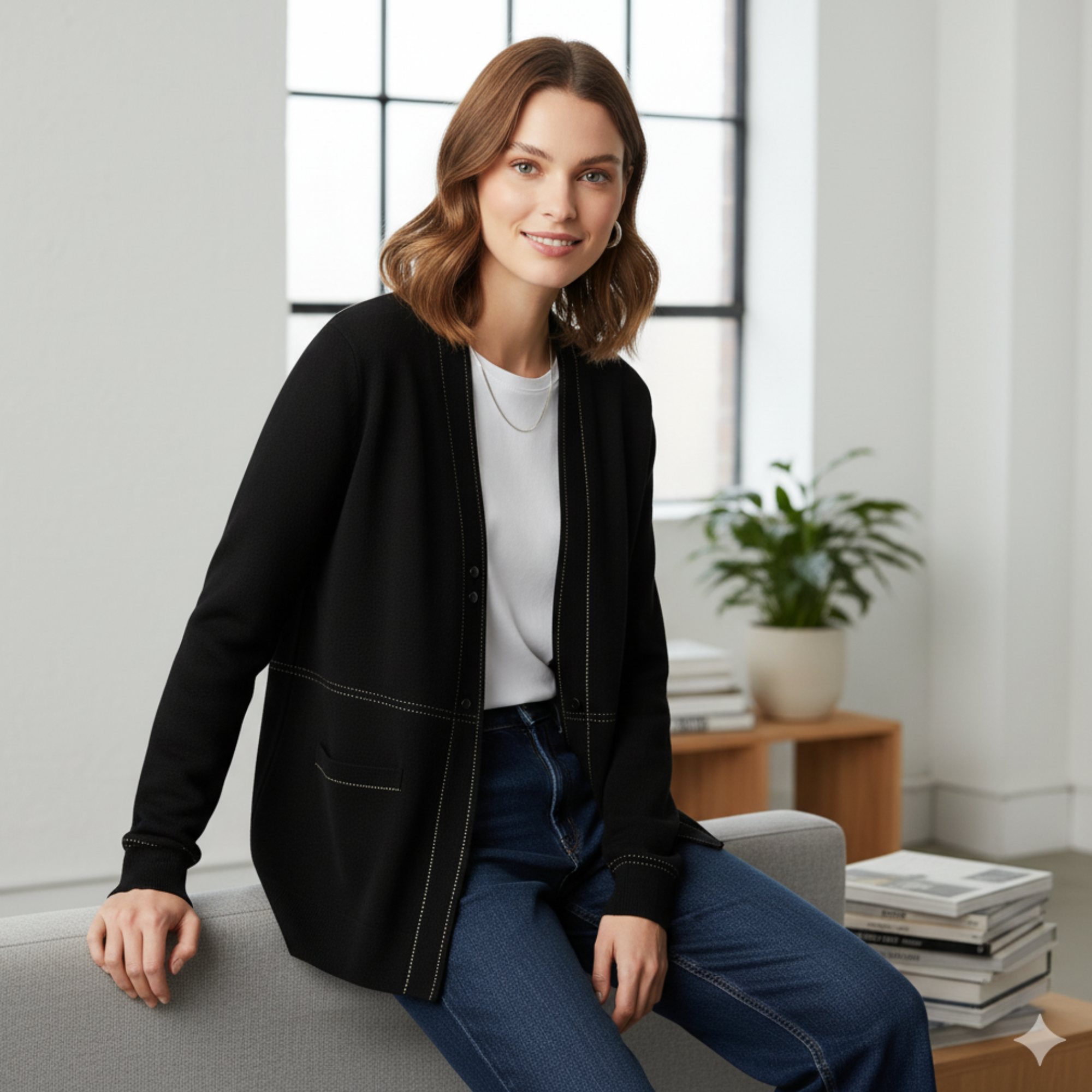 Womens Wool Knit Cardigan