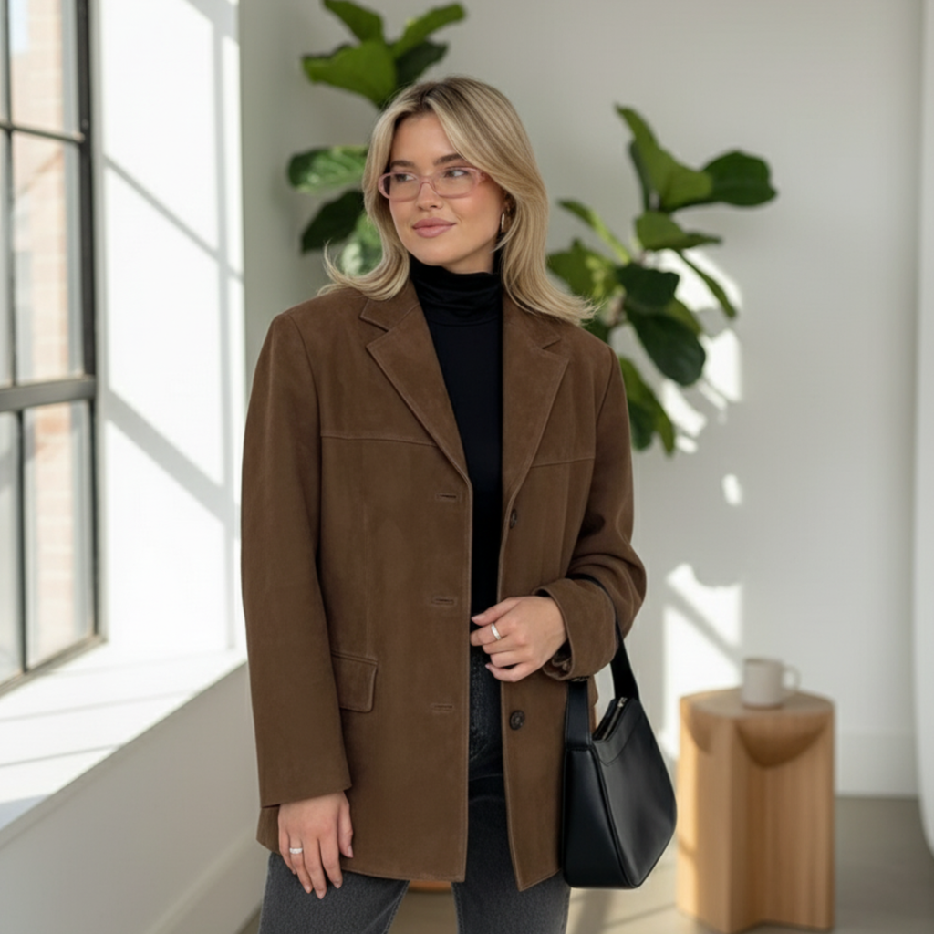 Womens Oversized Suede Coat