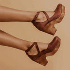 Closed Toe Wedge Heels Ankle Strap