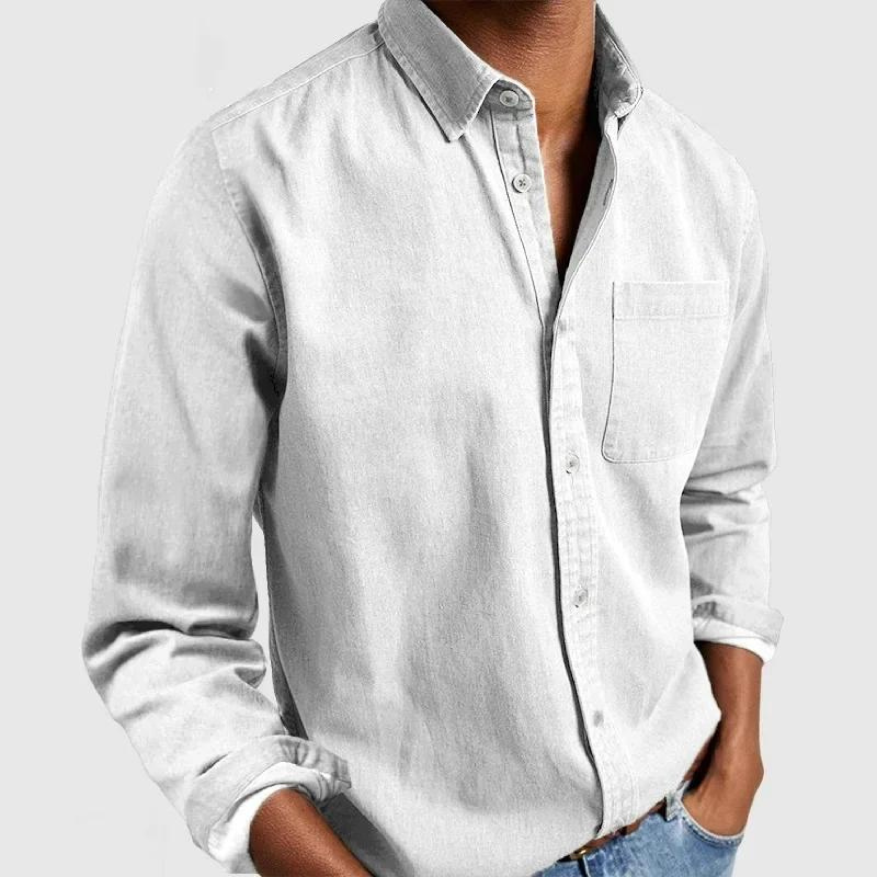 Mens Shirt Long Sleeve Five Color Six Size