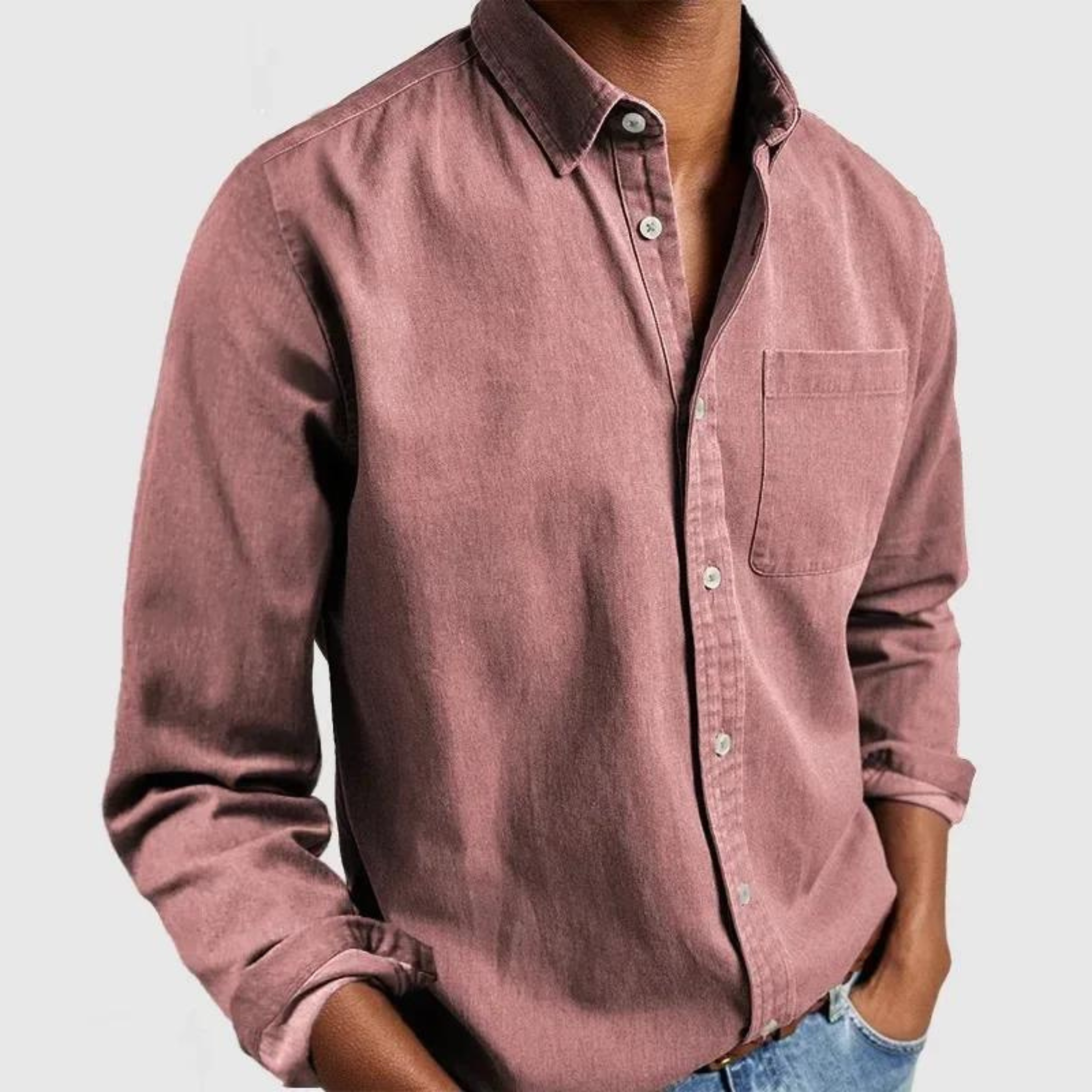 Mens Shirt Long Sleeve Five Color Six Size