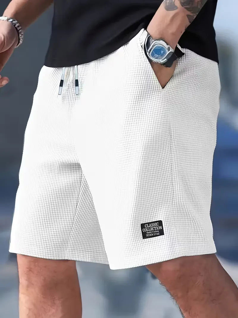 Mens Casual Drawstring Shorts Side Pockets