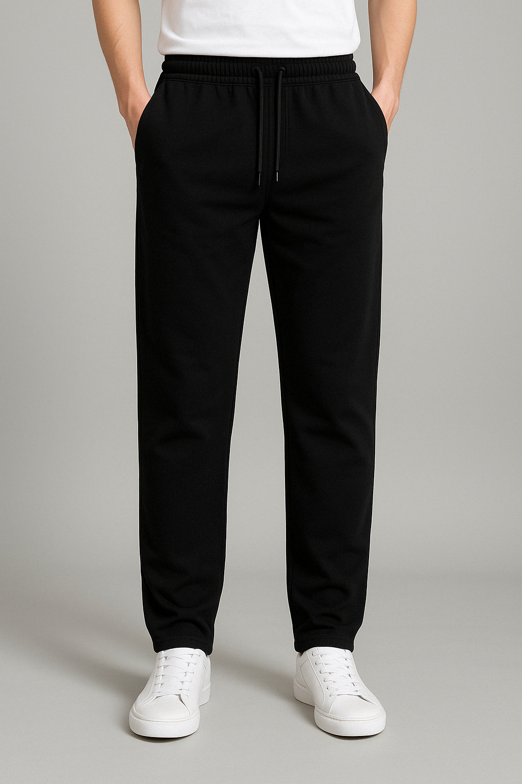 Men's Sweatpants With Elastic Waist And Straight Leg