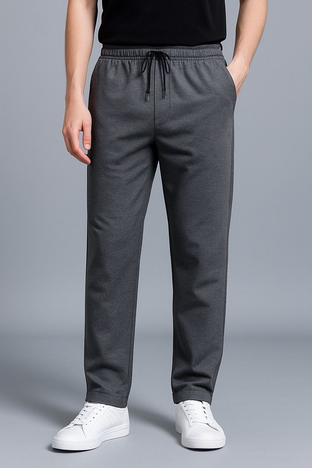 Men's Sweatpants With Elastic Waist And Straight Leg