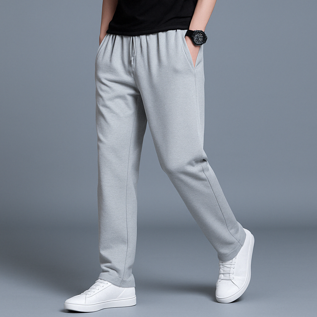 Men's Sweatpants With Elastic Waist And Straight Leg