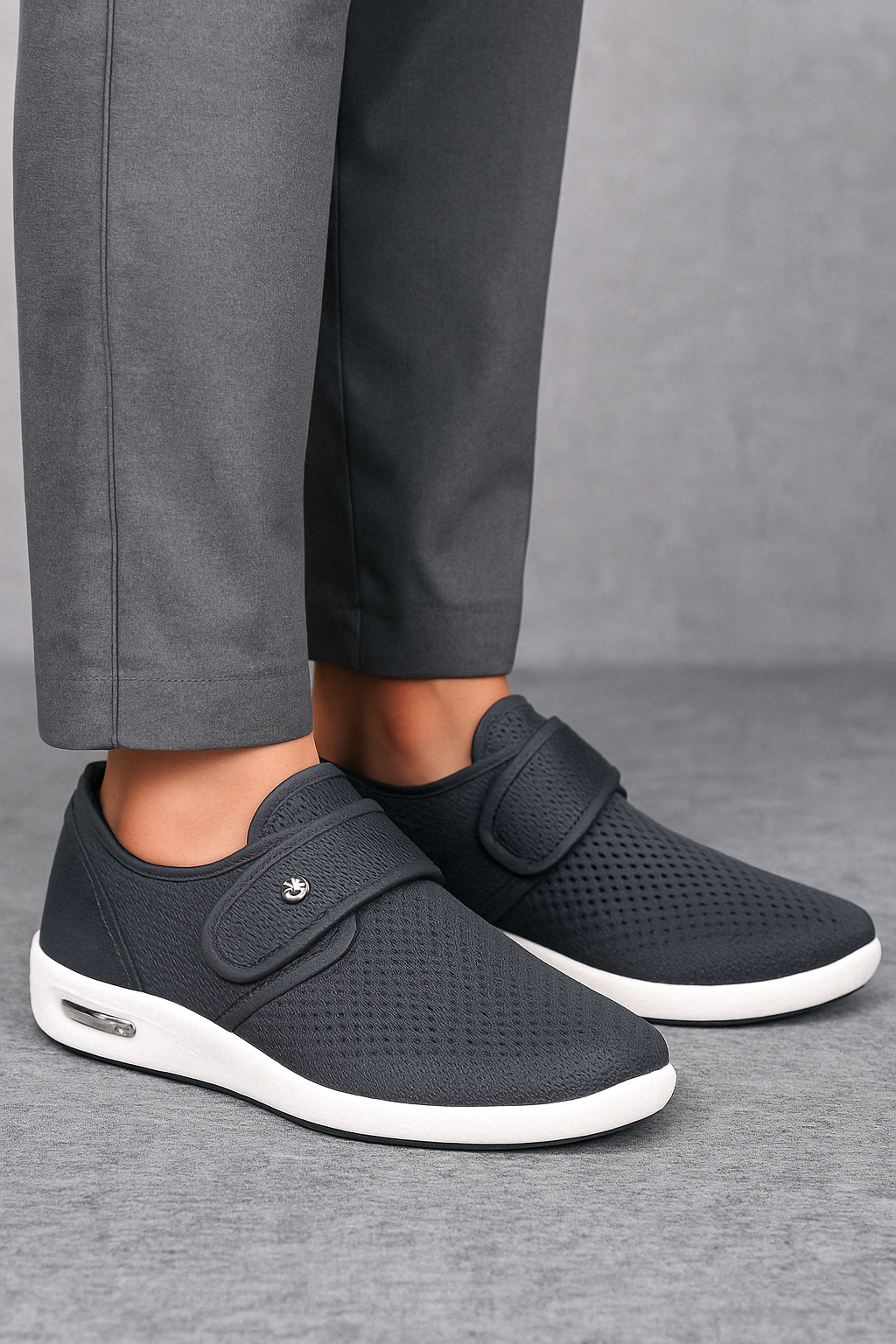 Men's Slip-On Shoes With Velcro Strap And Comfort Sole For Everyday Wear