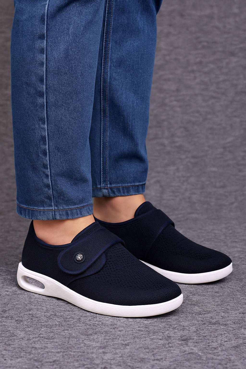 Men's Slip-On Shoes With Velcro Strap And Comfort Sole For Everyday Wear
