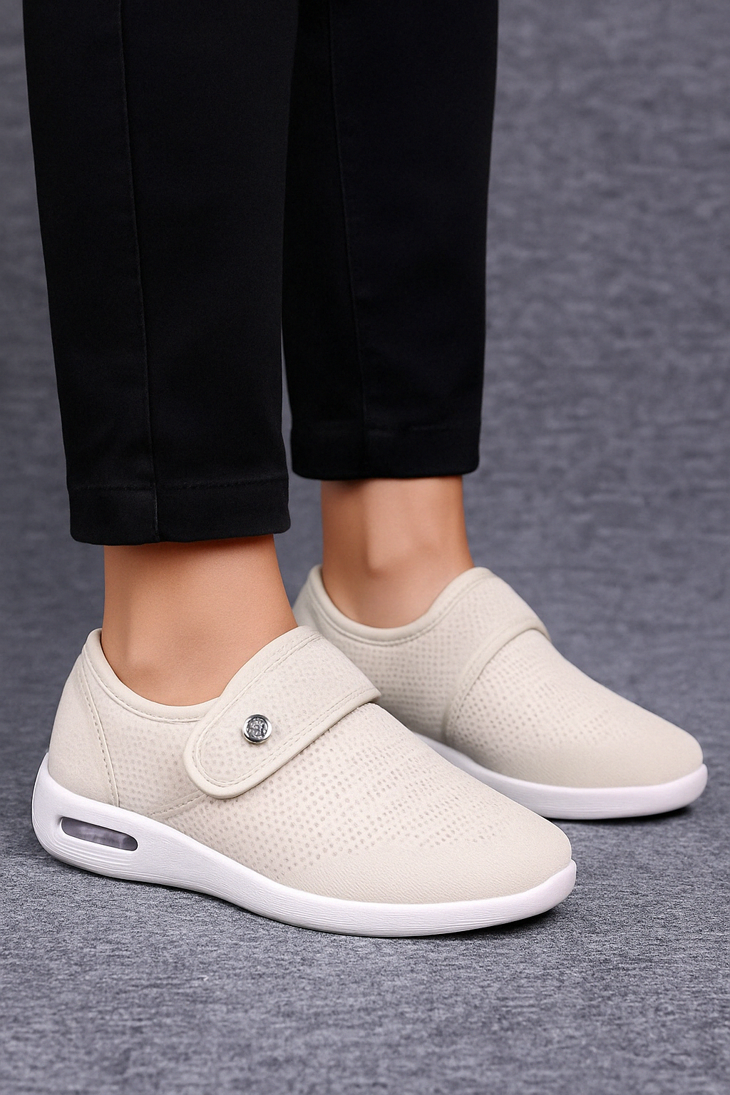 Men's Slip-On Shoes With Velcro Strap And Comfort Sole For Everyday Wear