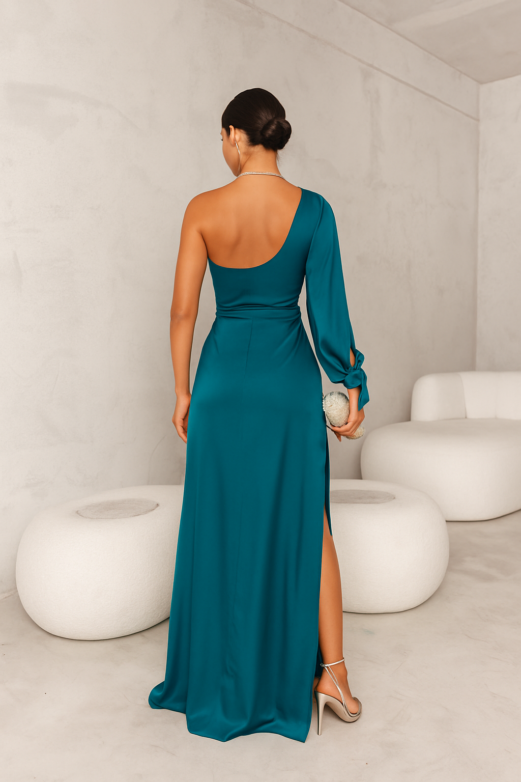 Womens One Shoulder Maxi Gala Dress