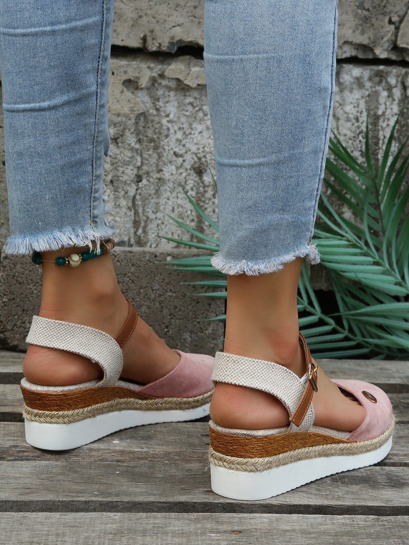 Suede Espadrille Wedge Sandals