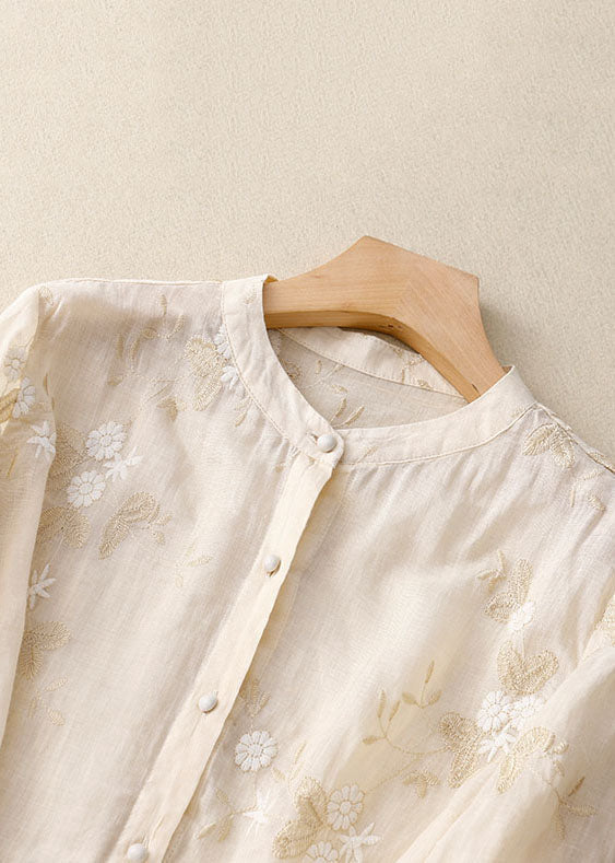 Floral Embroidered Blouse Loose Fit