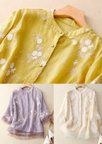 Floral Embroidered Blouse Loose Fit