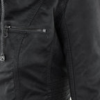 Women's Faux Leather Jacket Hooded Water Repellent