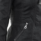Women's Faux Leather Jacket Hooded Water Repellent