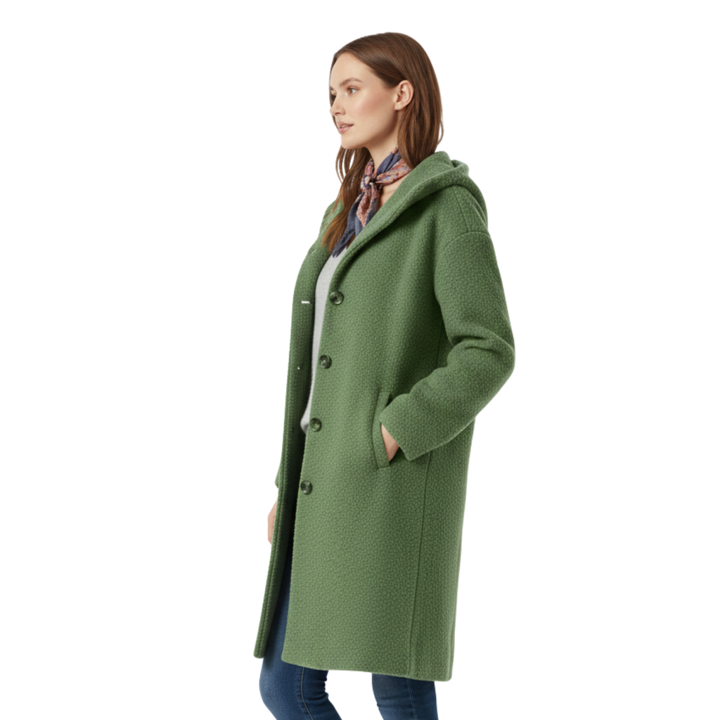 Womens Hooded Wool Blend Coat