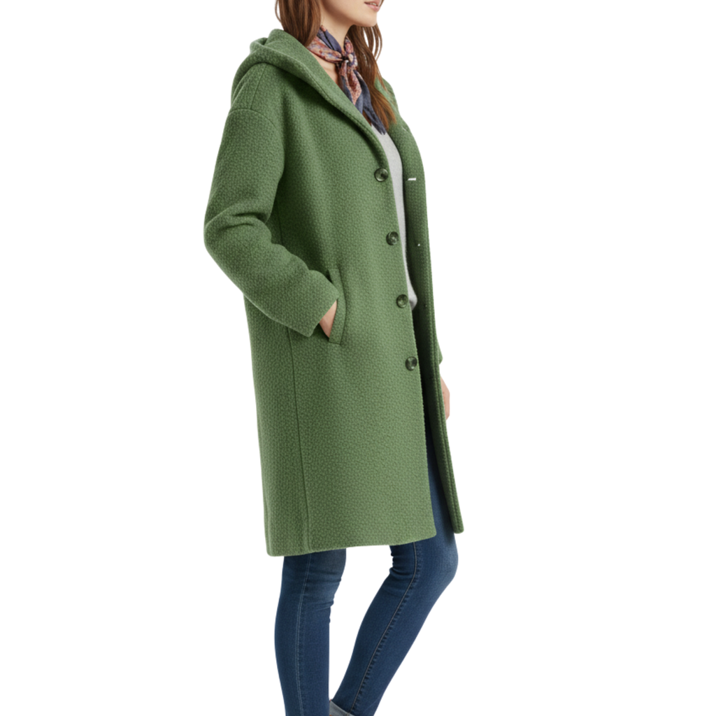 Womens Hooded Wool Blend Coat