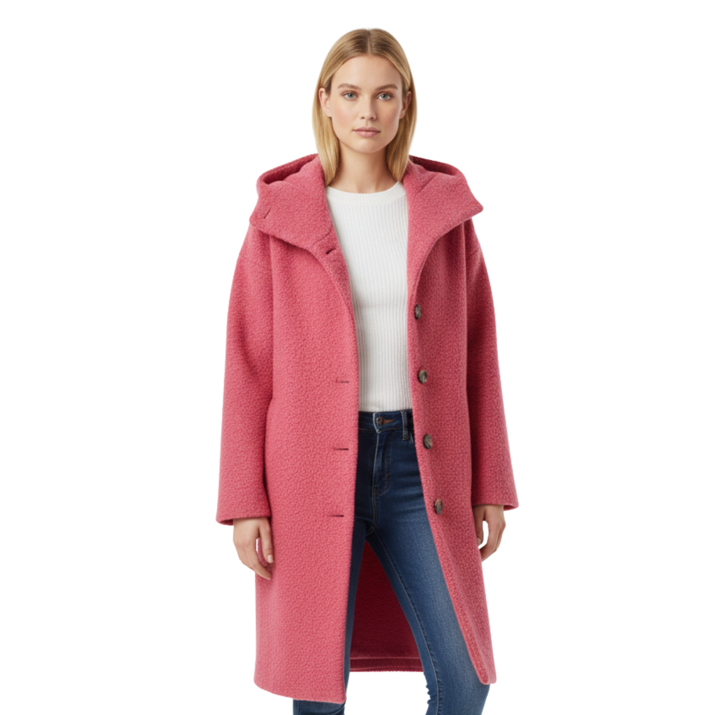 Womens Hooded Wool Blend Coat