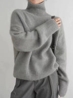 Women's Turtleneck Sweater Soft Knit Semi Fit Relaxed