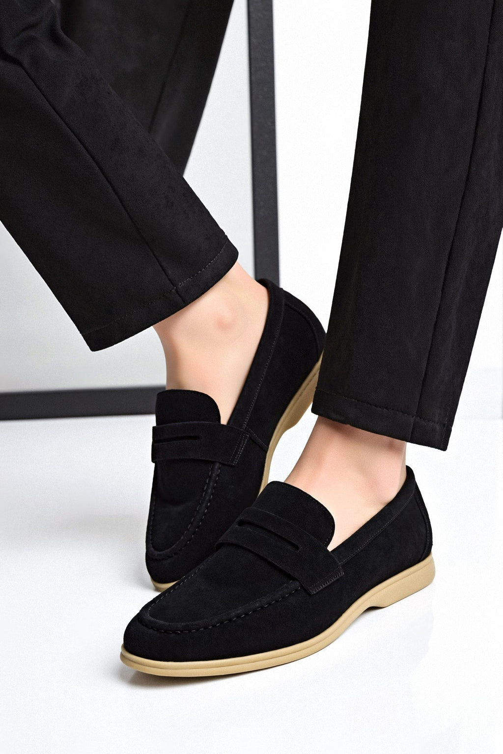 Mens Beige Loafer Slip On Two Color