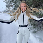 Women's Ski Suit Two Piece Zip Up High Waist Winter Set