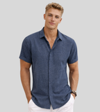 Men's Linen Shirt With Short Sleeves And Airy Fit